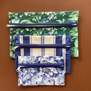 Laura Ashley Bramble Cosmetic Travel Trio Zippered Organizers